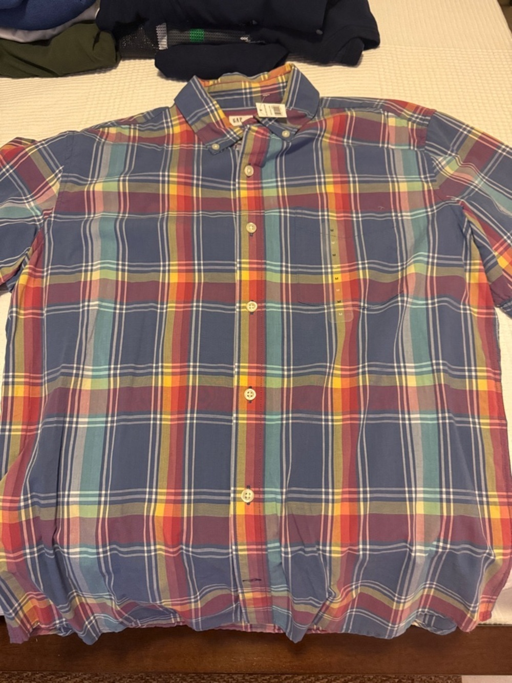 Gap Classic Multicolor Plaid Button-Down Shirt - Men